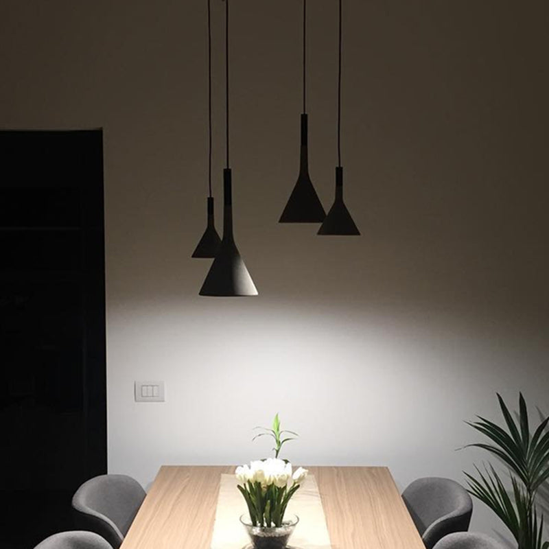 Minimalist Pendant Ceiling Light - Funnel Dining Room Suspension Lighting, Grey Cement, 1 Head, 1 Inch, Stylish Design