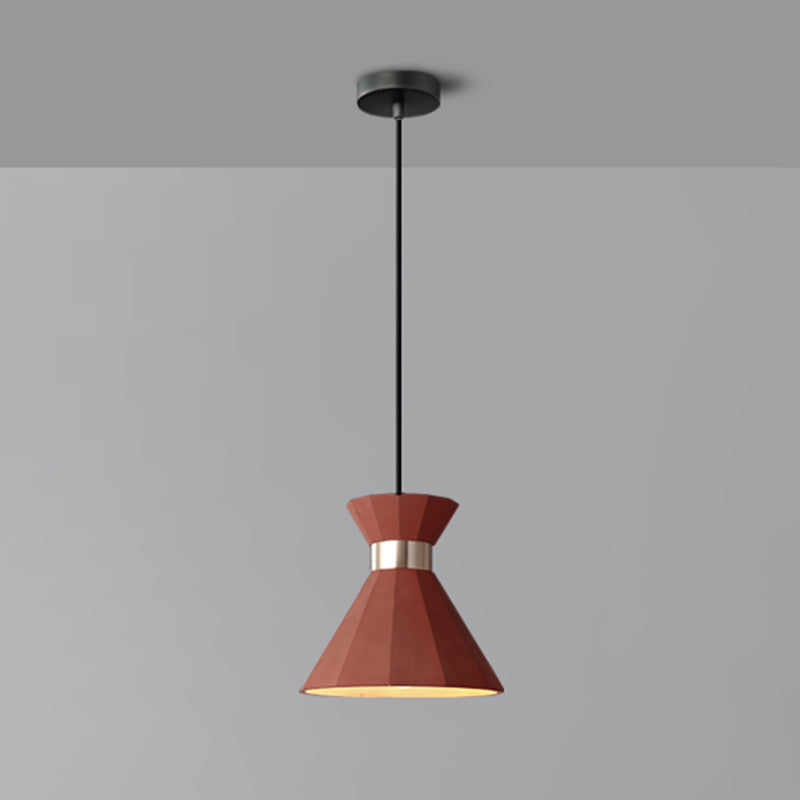 Nordic Castle Mermaid Pendant Light - Single-Bulb Suspension Fixture For Bedrooms Red