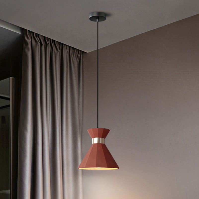 Nordic Castle Mermaid Pendant Light - Single-Bulb Cement Suspension Fixture for Bedrooms