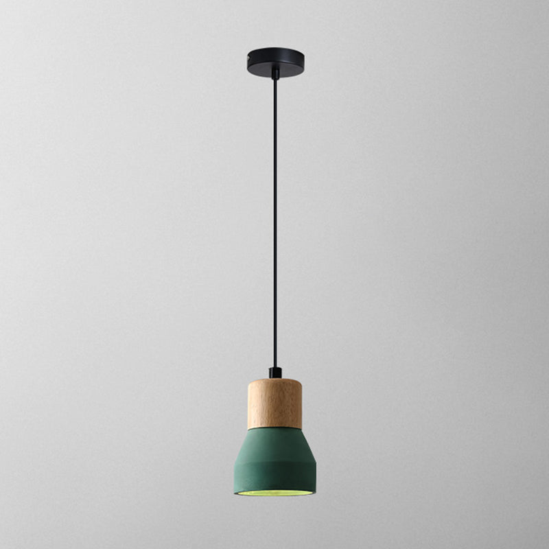 Modern Cement Bell Pendant Light Fixture for Dining Room - 1-Light Suspension