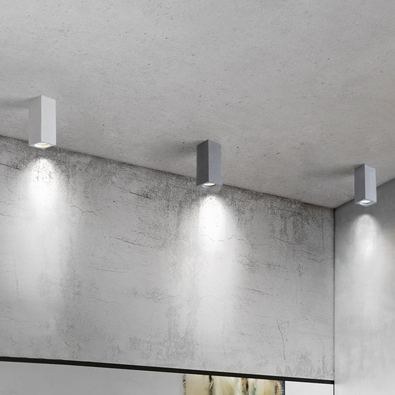 Plafonnier LED rectangulaire encastré - Finition ciment élégante et stylée pour chambre à coucher