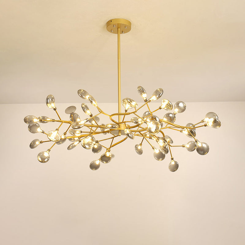 Gold Firefly Shade Nordic Led Chandelier For Living Room: Acrylic Suspension Lighting 54 / D