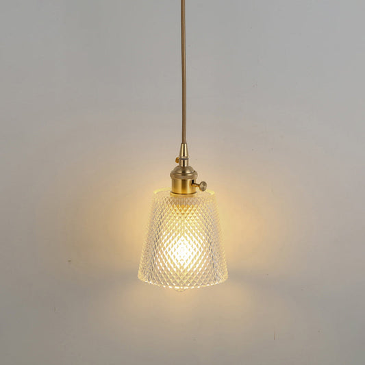 Luminaire suspendu en verre transparent avec abat-jour Simplicity