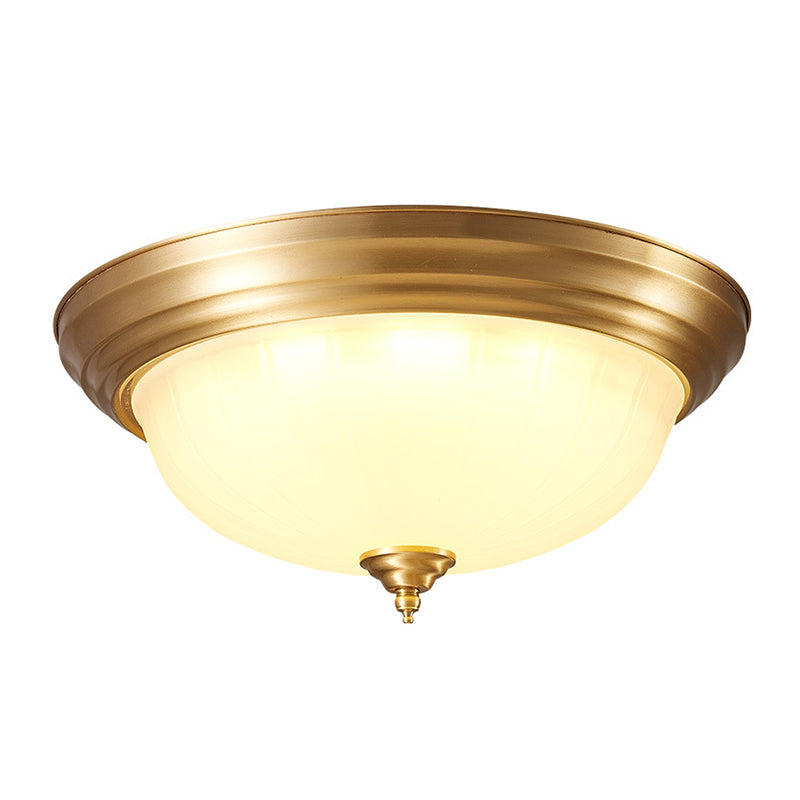 Plafonnier en verre soufflé à la main - Plafonnier de salon rétro en or