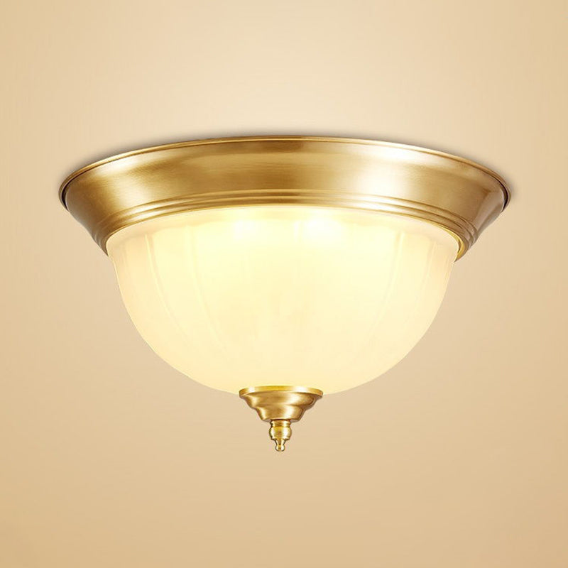 Plafonnier en verre soufflé à la main - Plafonnier de salon rétro en or