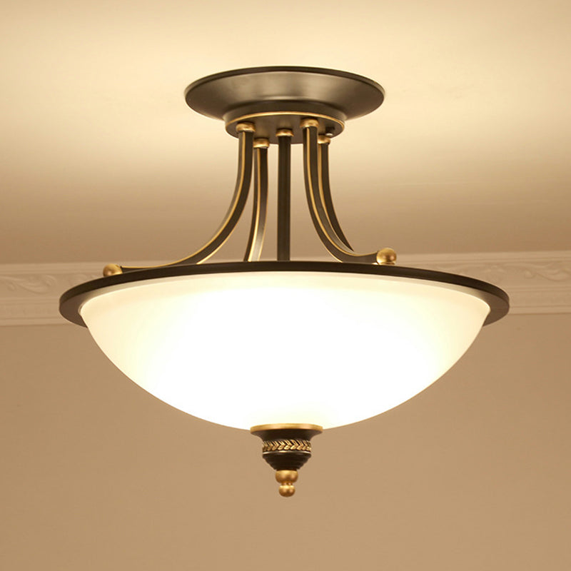 Traditional 3-Head Frosted Glass Chandelier Light For Dining Room Ceiling