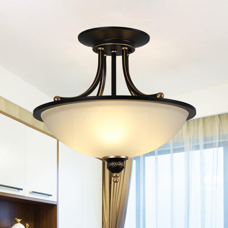 Traditional 3-Head Frosted Glass Chandelier Light For Dining Room Ceiling