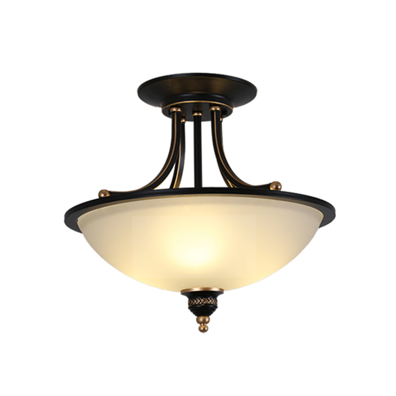 Traditional 3-Head Frosted Glass Chandelier Light For Dining Room Ceiling