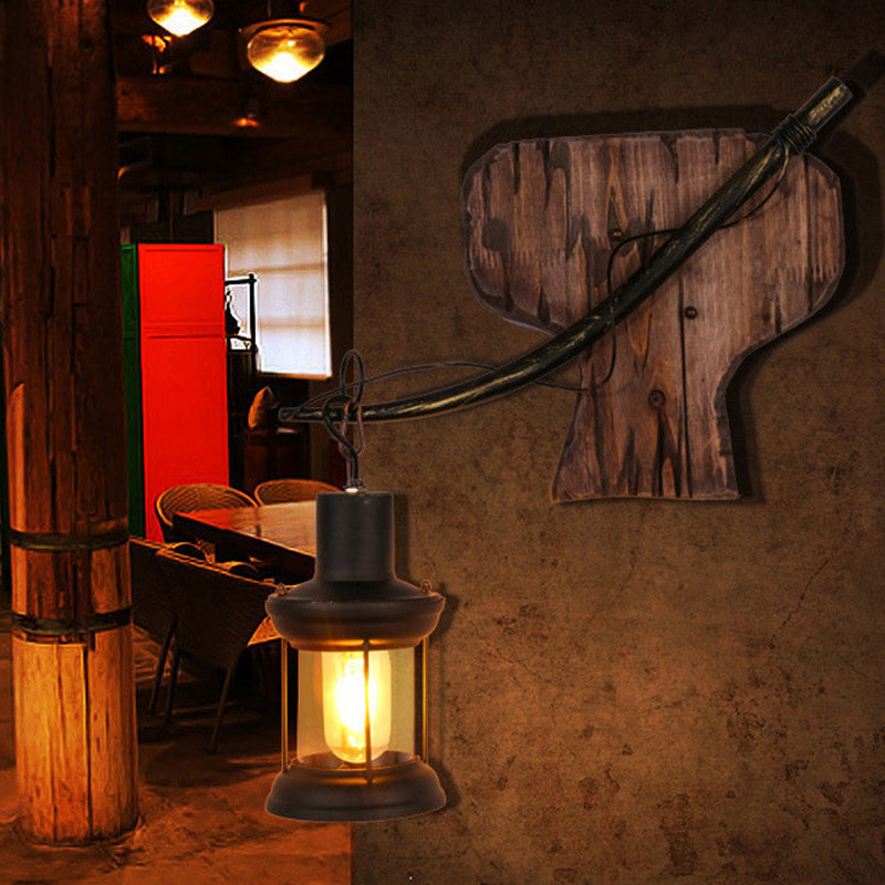 Lustre rustique en bois pour éclairage de plafond de restaurant