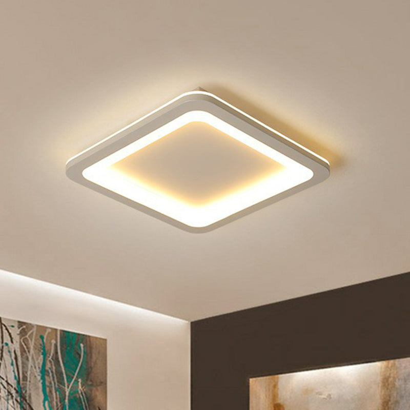 Minimalist Grey Geometric Acrylic Flush Mount LED Lighting Fixture for Bedroom