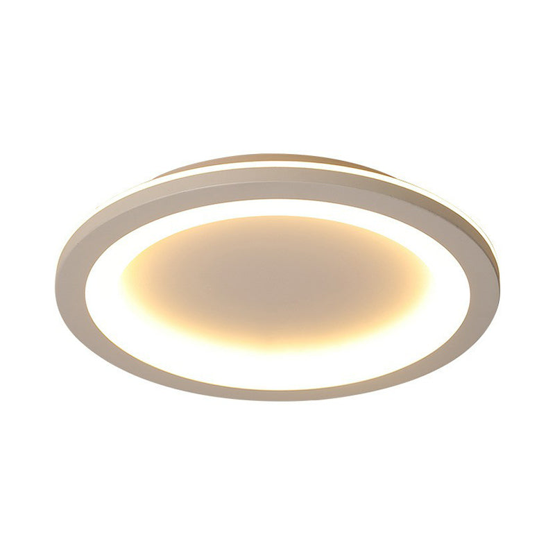 Minimalist Grey Geometric Acrylic Flush Mount LED Lighting Fixture for Bedroom