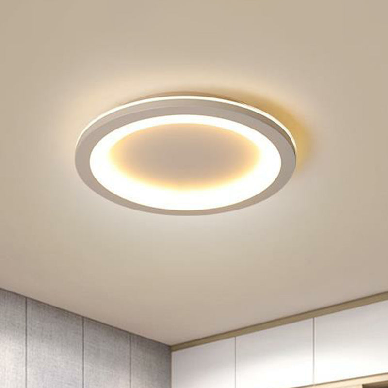 Minimalist Grey Geometric Acrylic Flush Mount LED Lighting Fixture for Bedroom