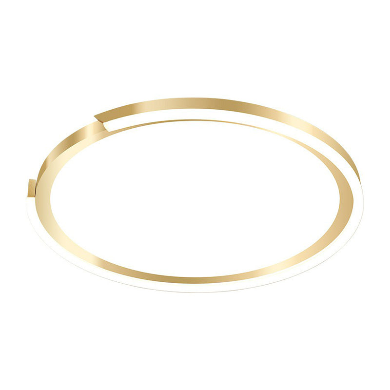 Modern Gold LED Flush Mount Ceiling Light - Simplicity Metallic Design, Extra-Thin Circular Shape