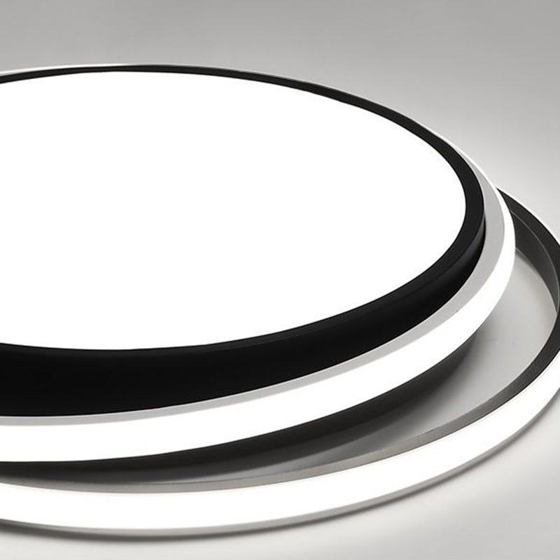 Contemporary Black Acrylic LED Flush Mount Ceiling Light for Bedrooms