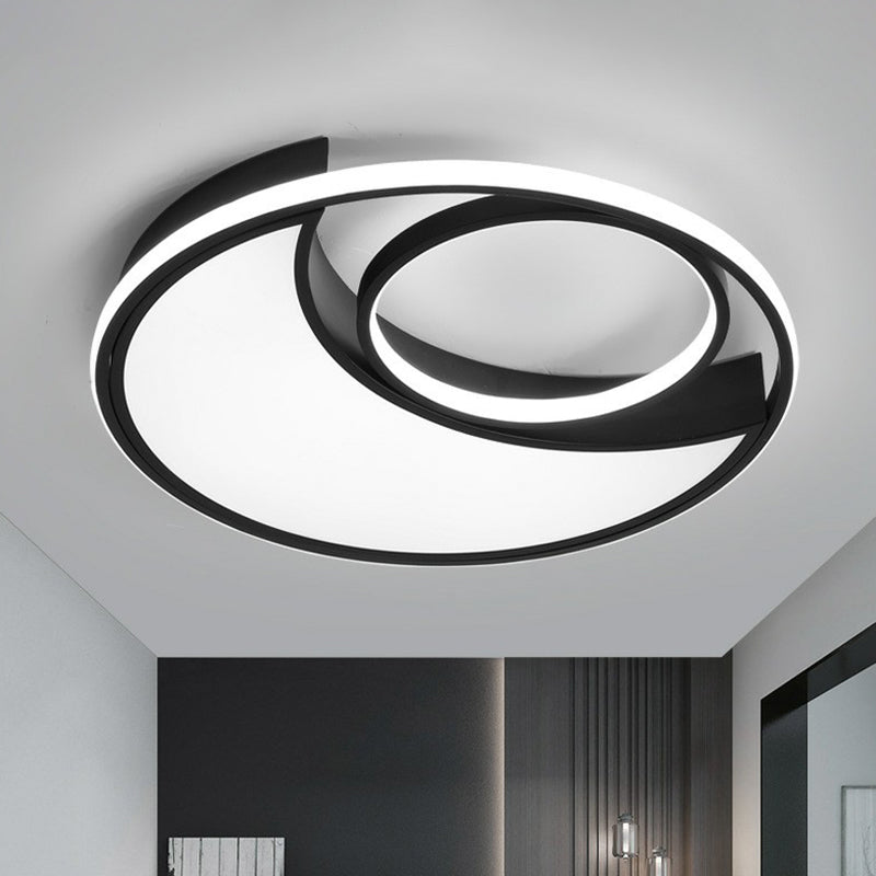 Sleek Black LED Flush Mount Ceiling Light for the Bedroom