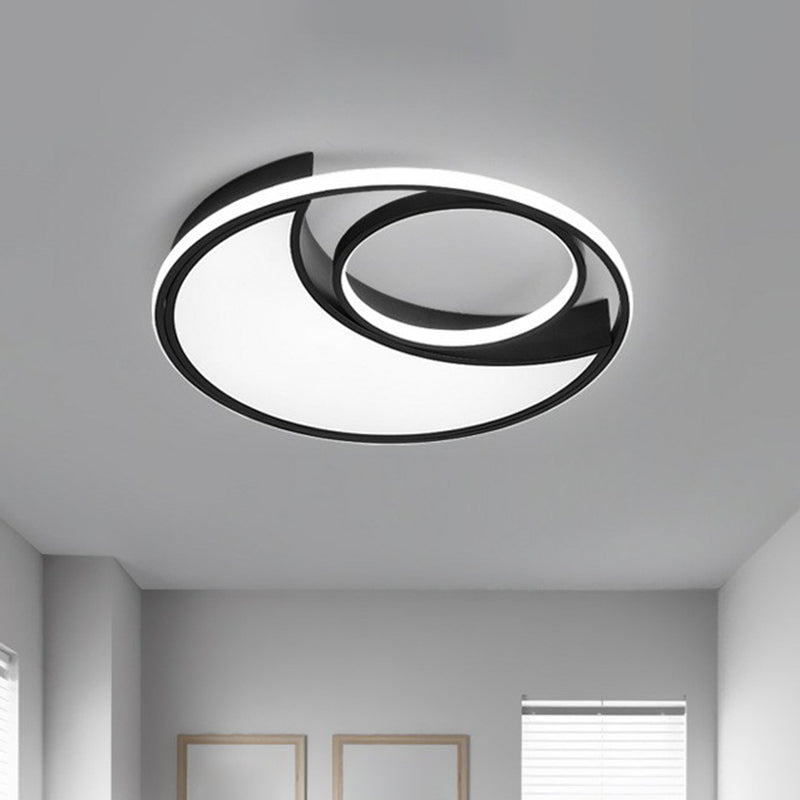 Sleek Black LED Flush Mount Ceiling Light for the Bedroom