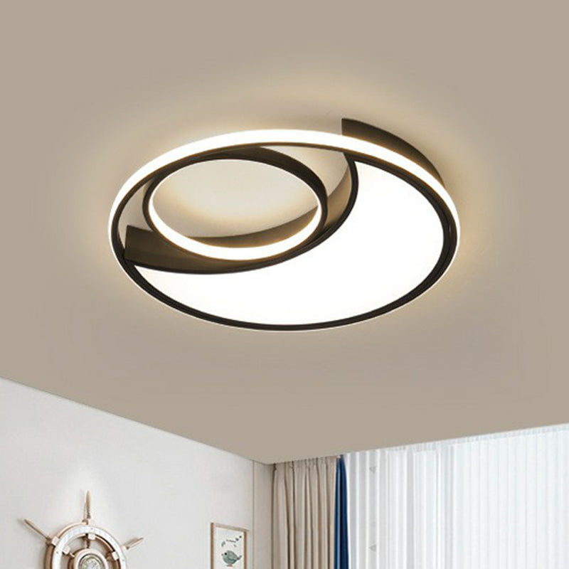 Sleek Black LED Flush Mount Ceiling Light for the Bedroom
