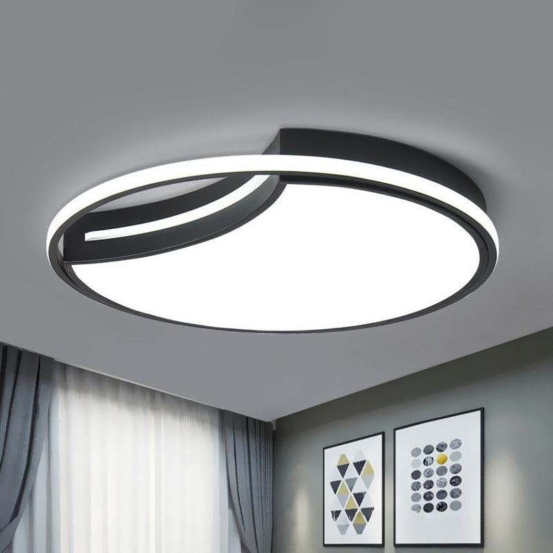 Minimalist Black Acrylic LED Flush Mount for Living Room Lighting