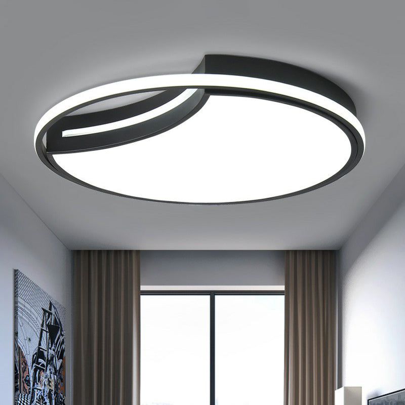 Minimalist Black Acrylic LED Flush Mount for Living Room Lighting