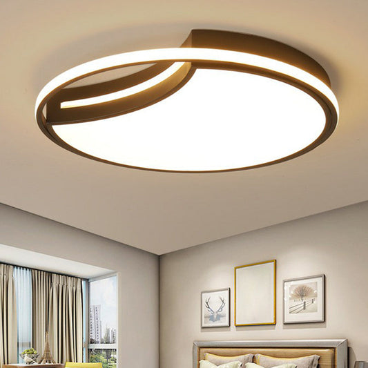 Minimalist Black Acrylic LED Flush Mount for Living Room Lighting