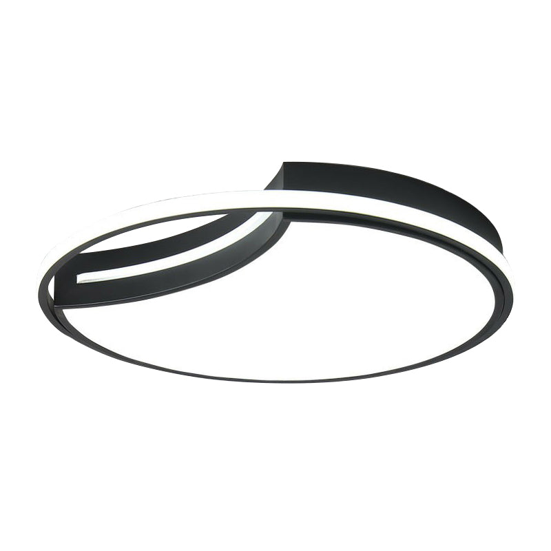 Minimalist Black Acrylic LED Flush Mount for Living Room Lighting