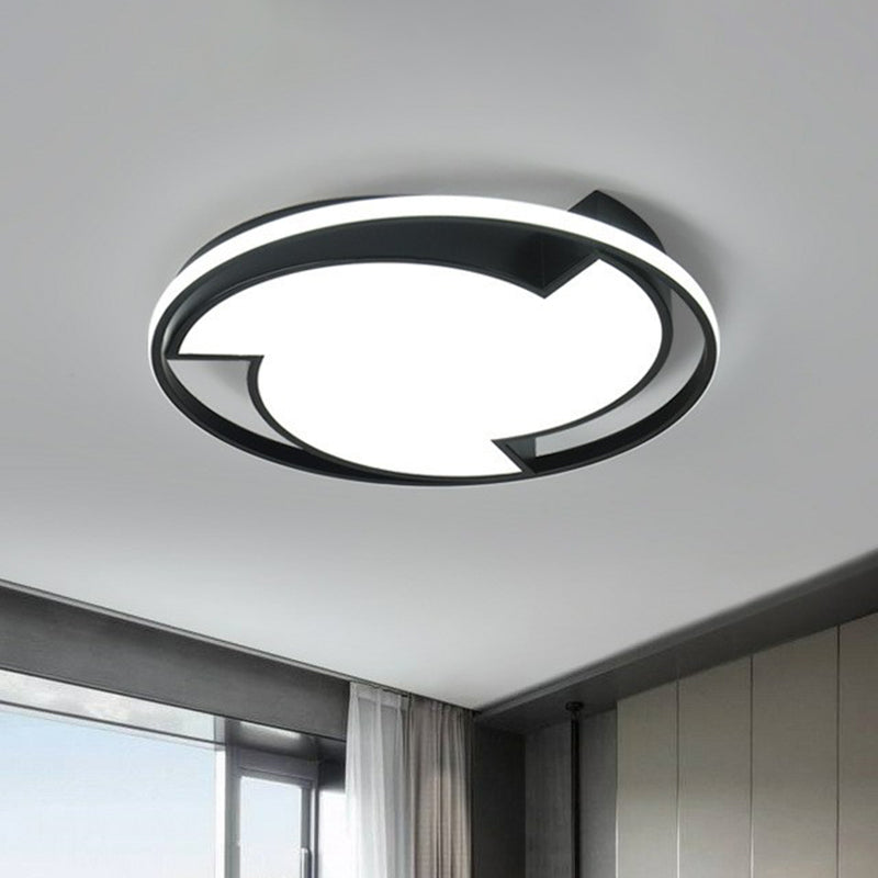 Contemporary black LED flush mount ceiling light