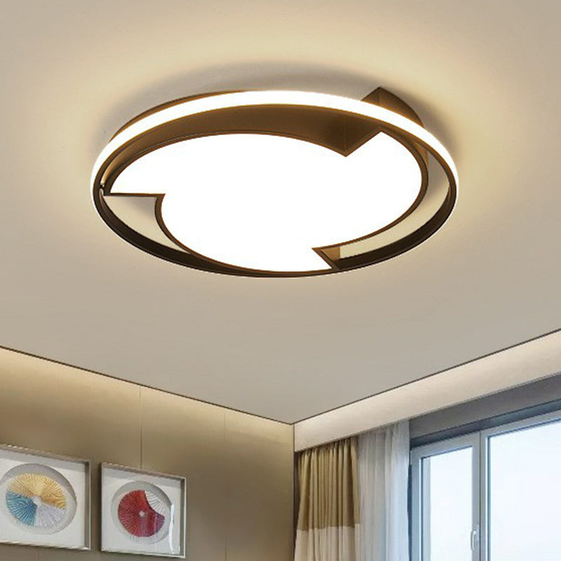Contemporary black LED flush mount ceiling light