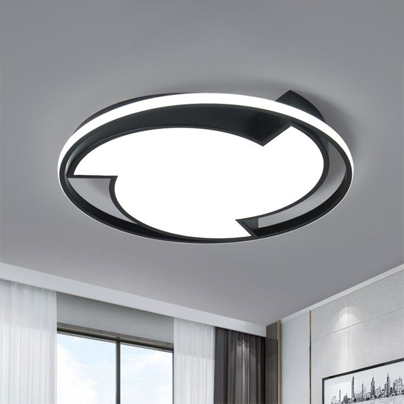 Contemporary black LED flush mount ceiling light