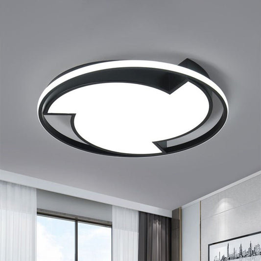 Contemporary black LED flush mount ceiling light