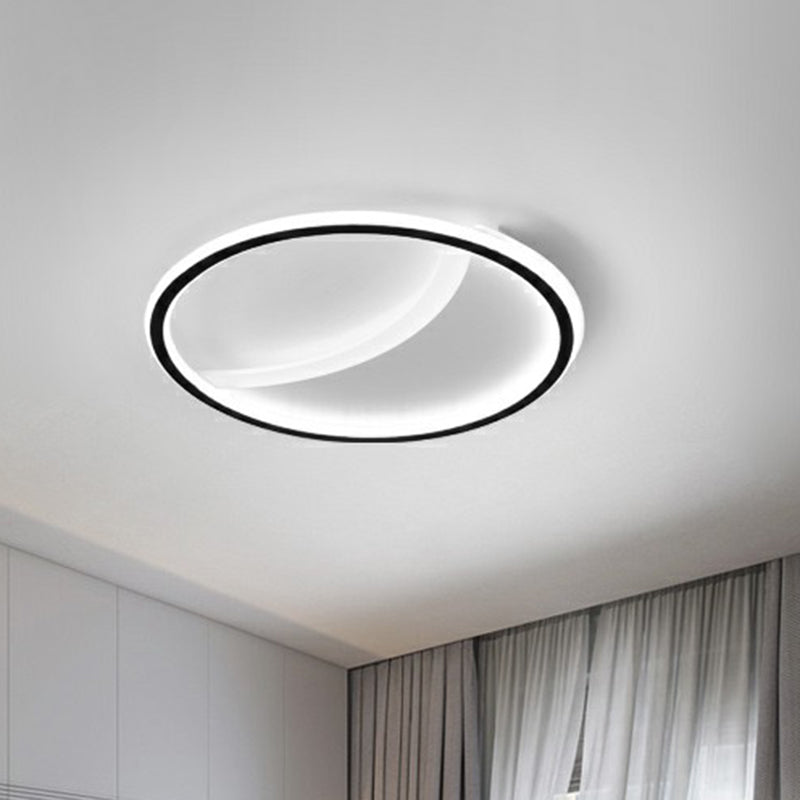 Contemporary Round Black Acrylic LED Flush Ceiling Light - Ultrathin & Stylish