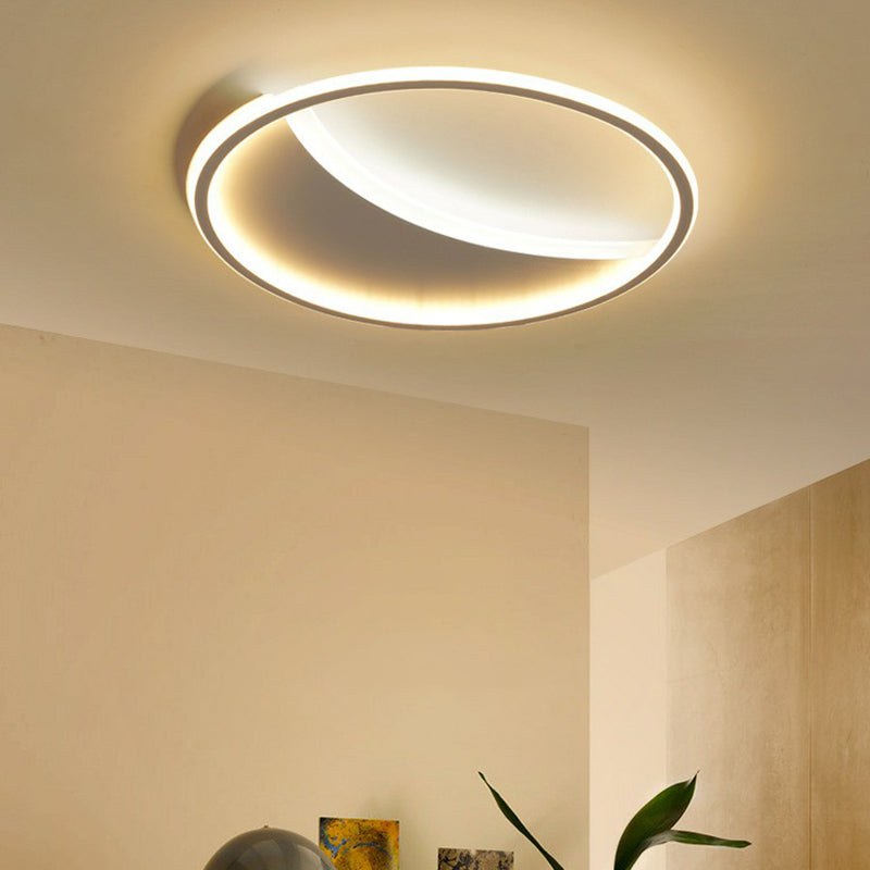 Contemporary Round Black Acrylic LED Flush Ceiling Light - Ultrathin & Stylish
