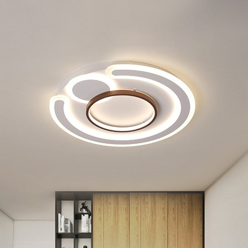 Nordic Style LED Coffee Flushmount Ceiling Light - Acrylic Circular Shape