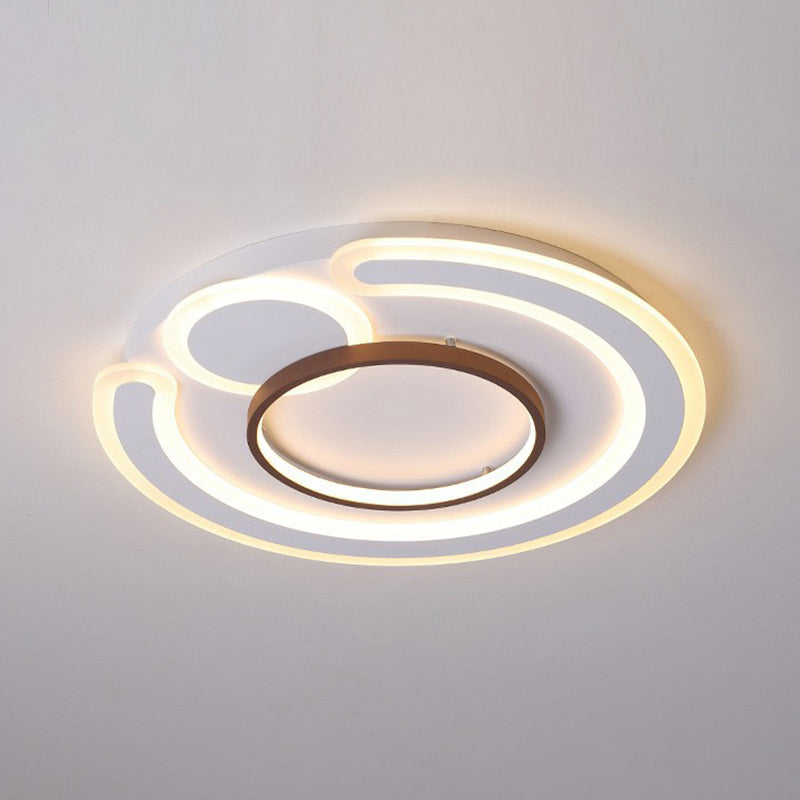 Nordic Style LED Coffee Flushmount Ceiling Light - Acrylic Circular Shape