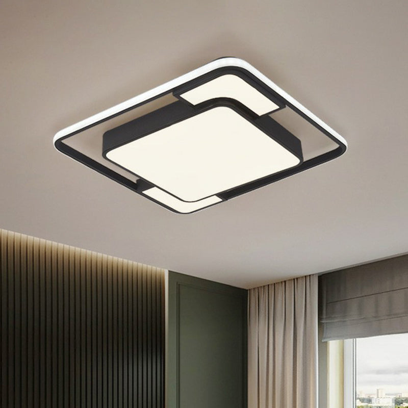 LED Simplicity Acrylic Flush Mount Ceiling Light - Black Bedroom Lighting