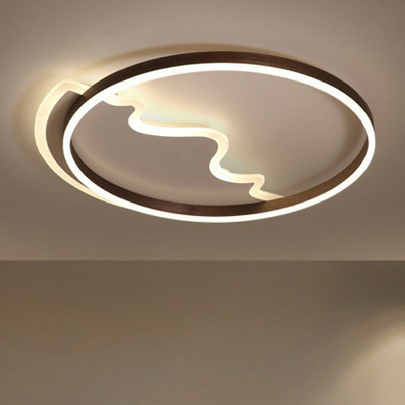 Minimalist Acrylic LED Flush Mount Ring Light for Living Room Coffee"