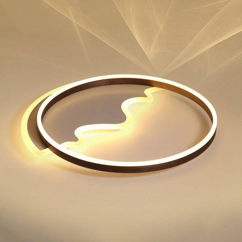Minimalist Acrylic LED Flush Mount Ring Light for Living Room Coffee"