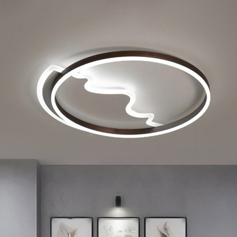 Minimalist Acrylic LED Flush Mount Ring Light for Living Room Coffee"