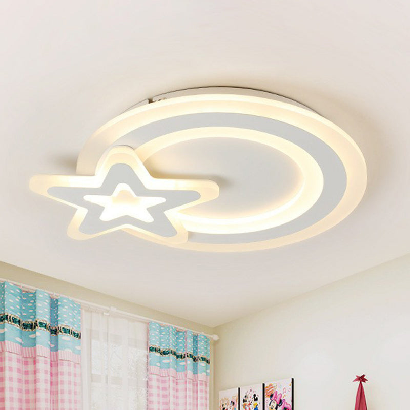 Luminaire encastré en acrylique pour enfants : luminaire LED blanc pour chambre à coucher
