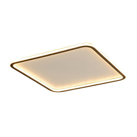Minimalist Acrylic Black Led Flush Mount Fixture - Rectangular Frame