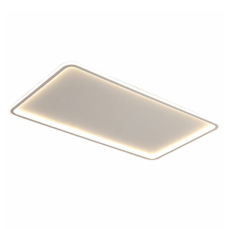 Modern LED Flush Mount Ceiling Light - Extra-Thin Aluminum Fixture in White