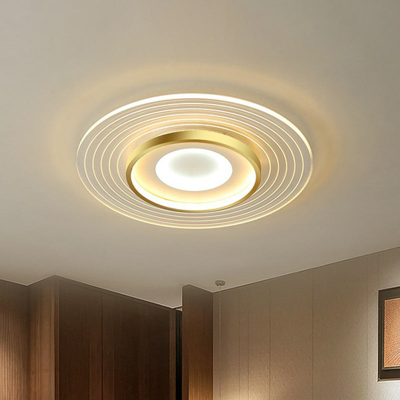 Golden Acrylic Led Flush Mount Light For Simplicity And Style In Living Room Gold / 23.5 Warm