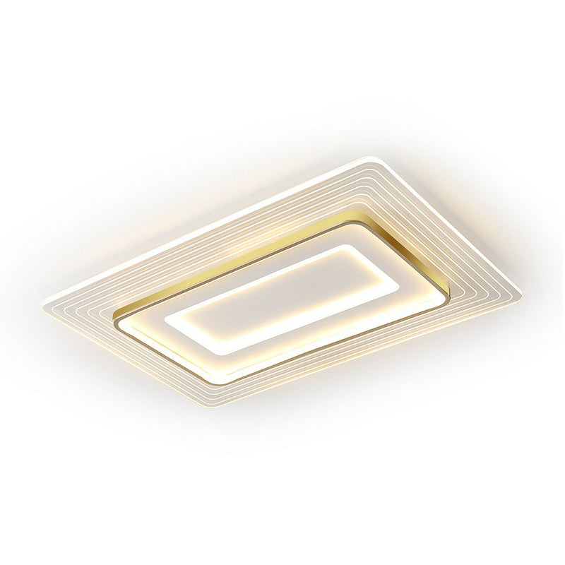 Golden Acrylic LED Flush Mount Light for Simplicity and Style in Living Room