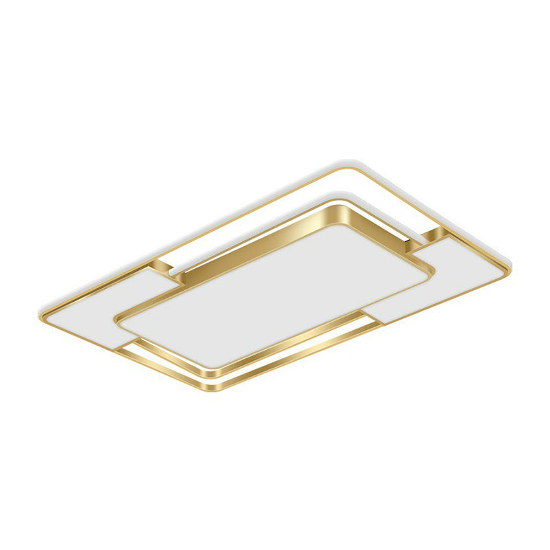 Modern Geometric LED Flush Mount Gold Ceiling Light for Living Room