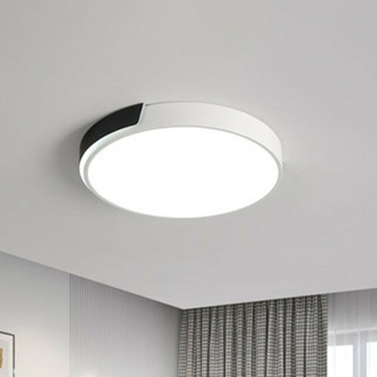 Modern Metal Geometric LED Flush Mount Ceiling Light in Black and White