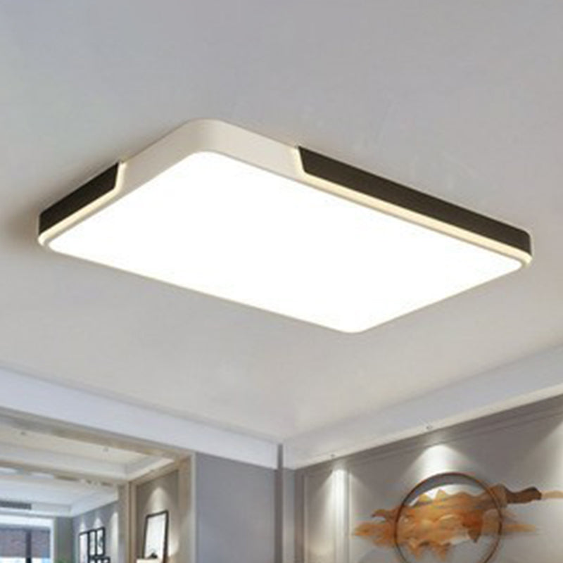 Modern Metal Geometric LED Flush Mount Ceiling Light in Black and White