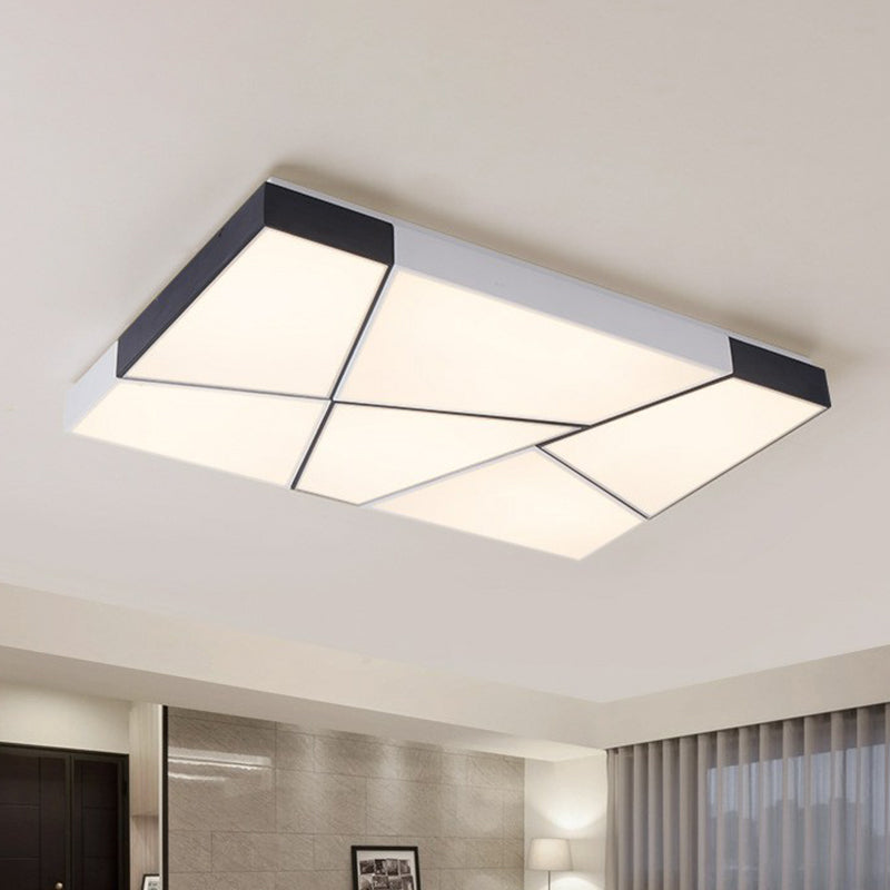 Sleek Acrylic Led Flush Mount Lighting In Stylish Black And White For Living Room Black-White / 31.5