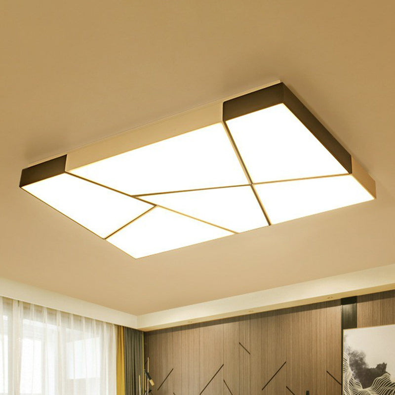 Sleek Acrylic Led Flush Mount Lighting In Stylish Black And White For Living Room Black-White / 31.5