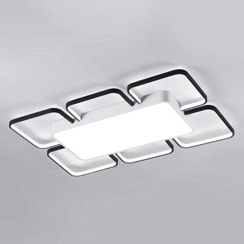 Thin Black LED Flush Mount Ceiling Light for Living Room with Acrylic Simplicity Design