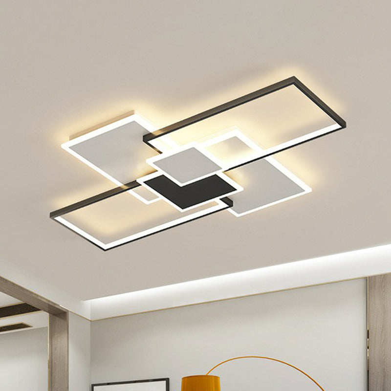 Rectangle LED Flush Mount Ceiling Light - Modern Simplicity for Living Rooms
