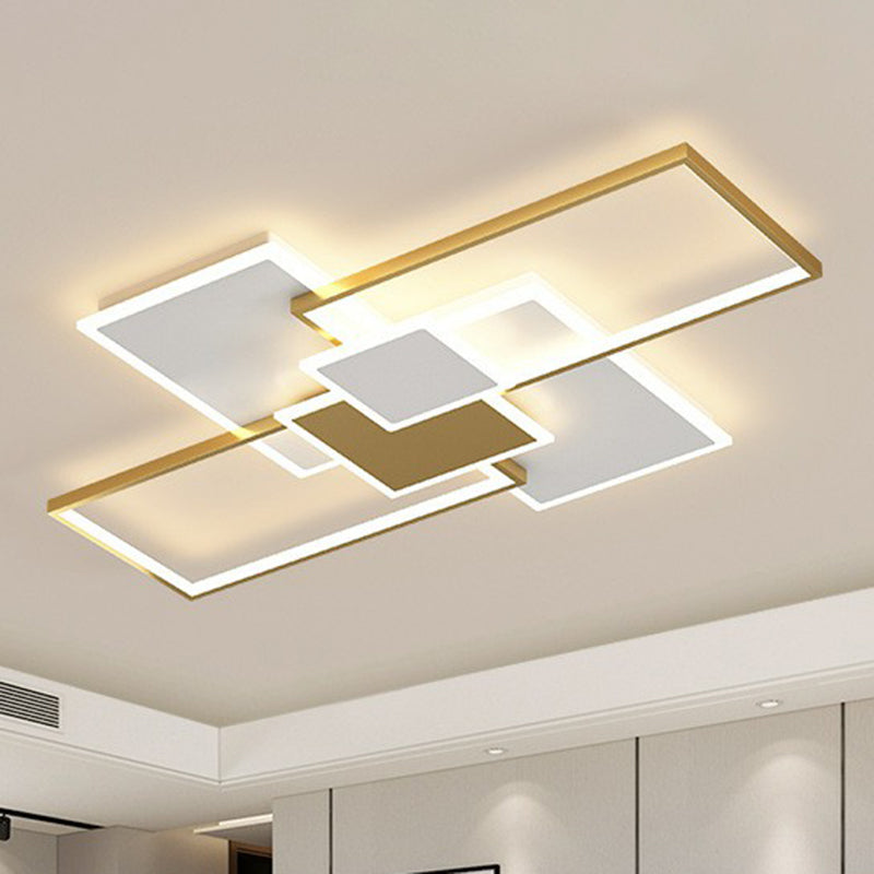 Rectangle LED Flush Mount Ceiling Light - Modern Simplicity for Living Rooms